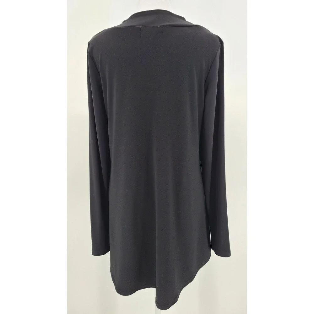 Sympli PeekaBoo Tunic Top 10 Black Stretch Minimalist Neutral Capsule Keyhole - Picture 6 of 11